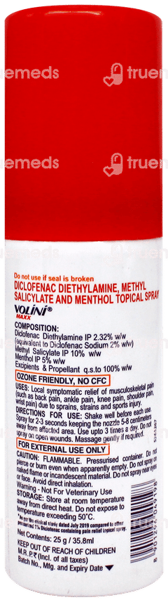 Volini Maxx 3X Faster Pain Relief Spray 25Gm Volini Maxx 3X Faster Pain Relief Spray 25Gm